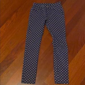 navy and white hardly used polka dot jeggings